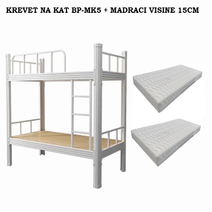 Picture of Krevet na kat, metalni, model BP-MK5 svj.sivi + MADRACI AKCIJA 